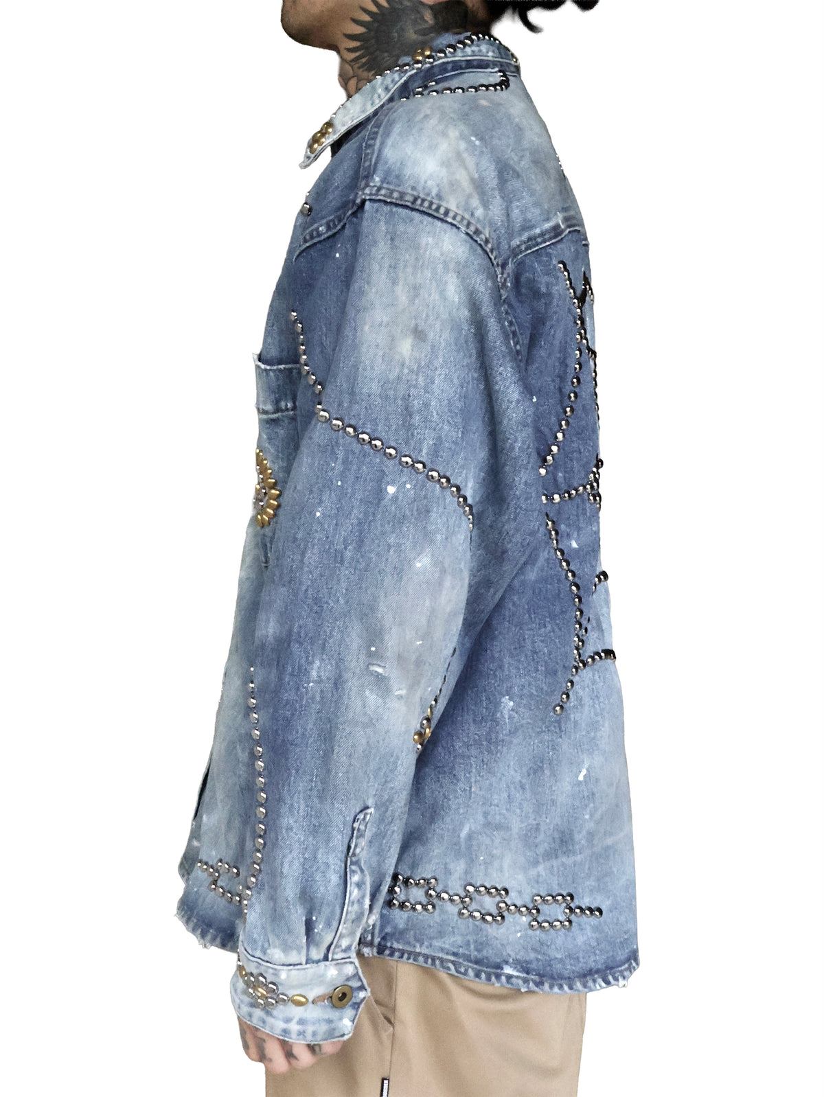【THE ONE】STUDS HEAVY DENIM SHIRT LS. 14oz