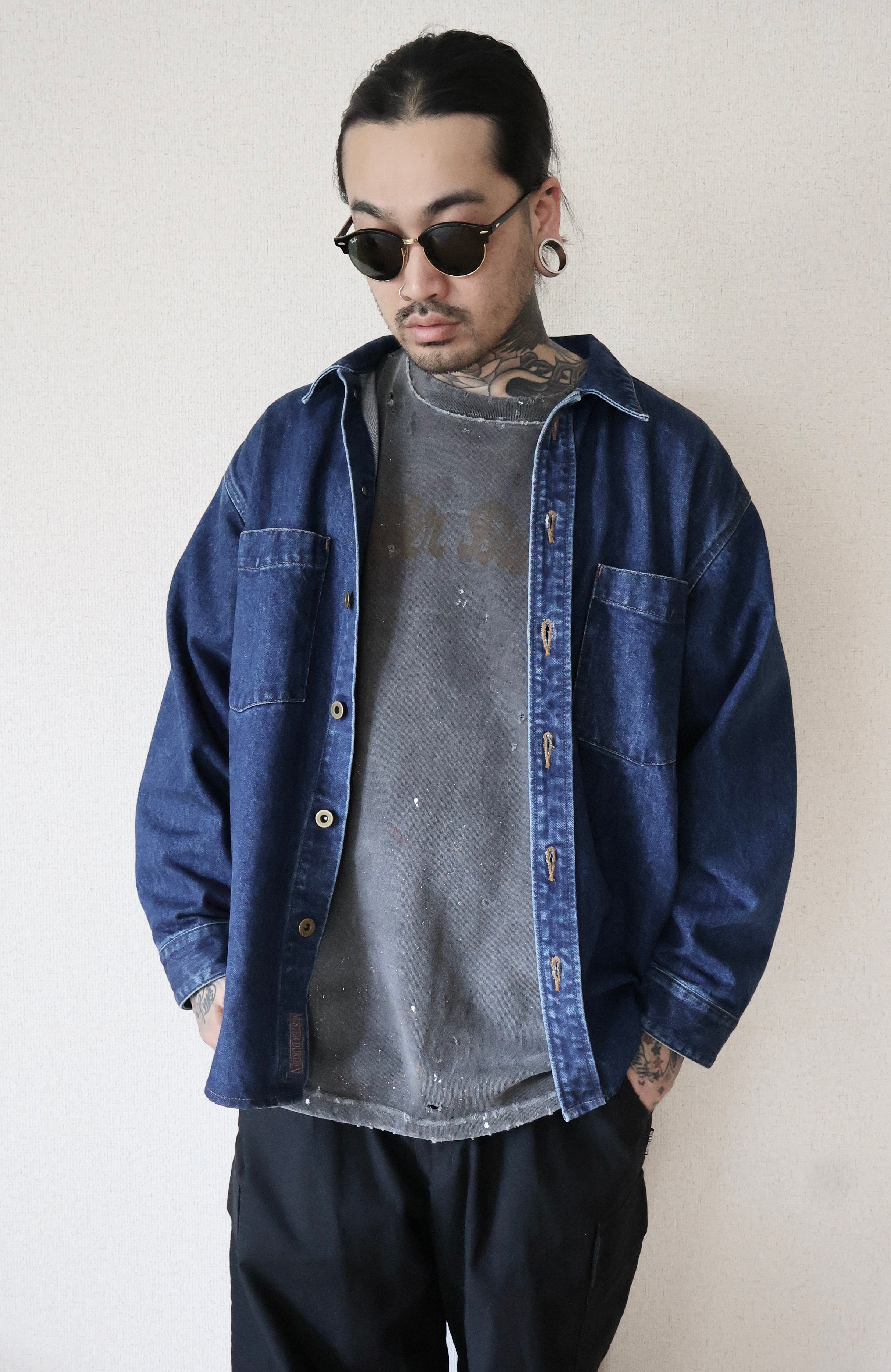 LOOSE DENIM SHIRT JACKET. 14oz