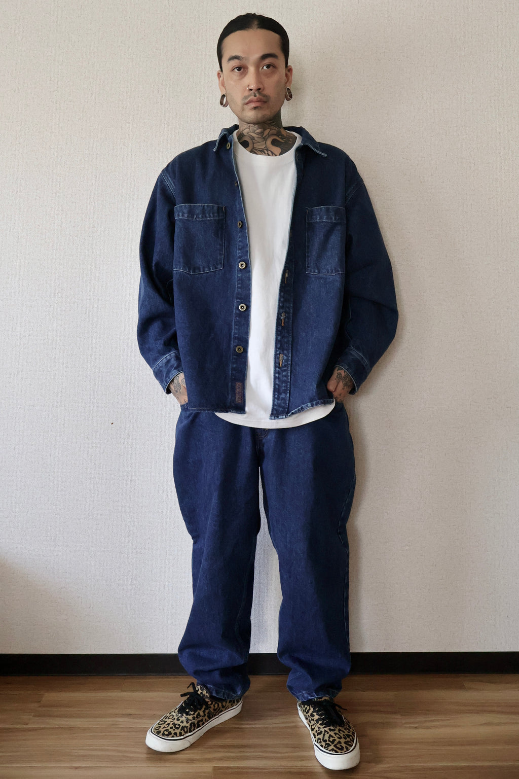 LOOSE DENIM PANTS. 14oz