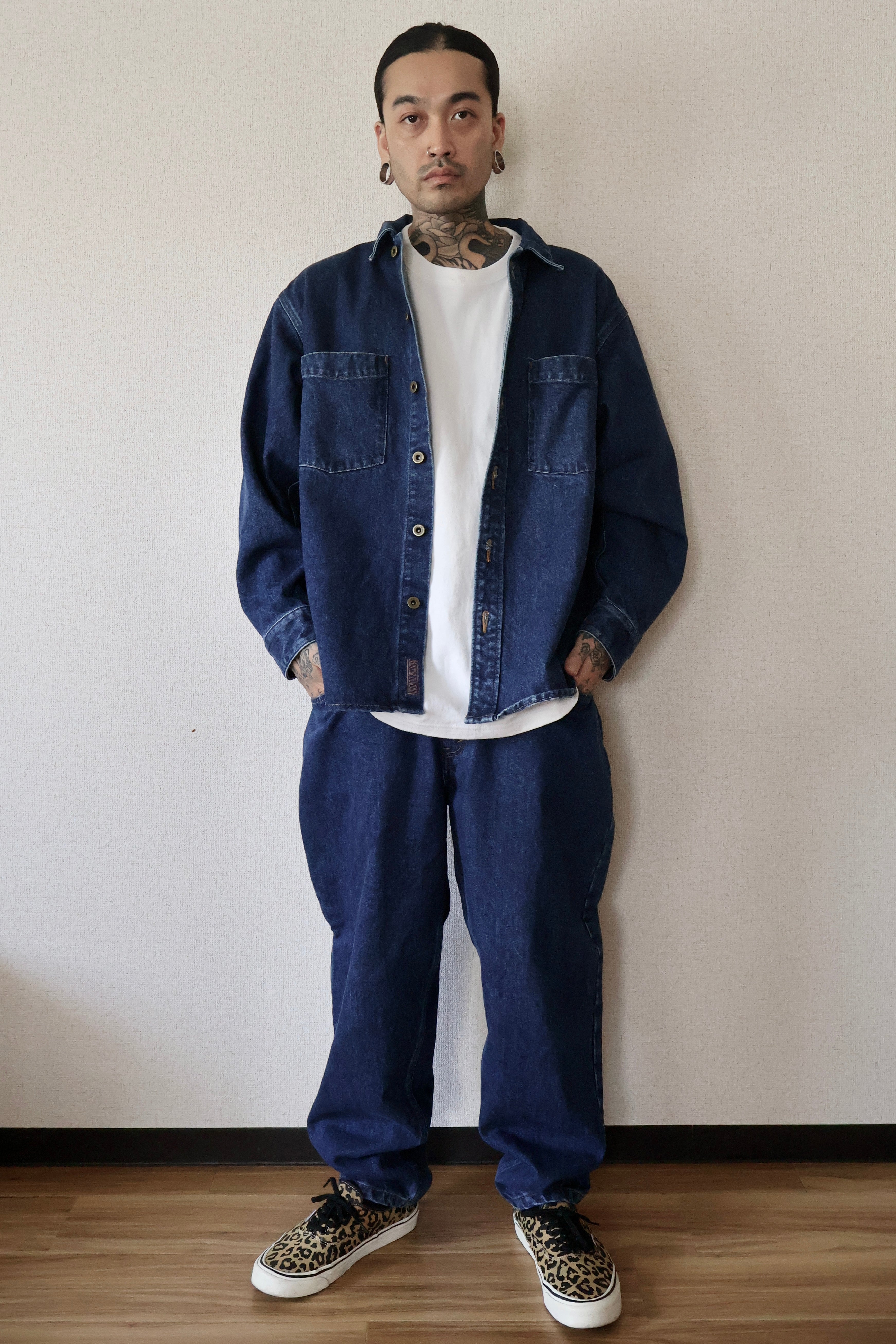 LOOSE DENIM PANTS. 14oz
