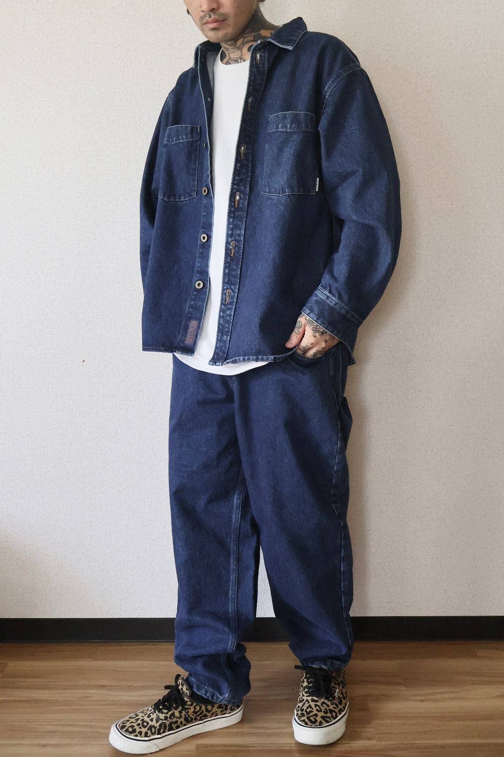 LOOSE DENIM PANTS. 14oz