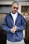LOOSE DENIM SHIRT JACKET. 14oz