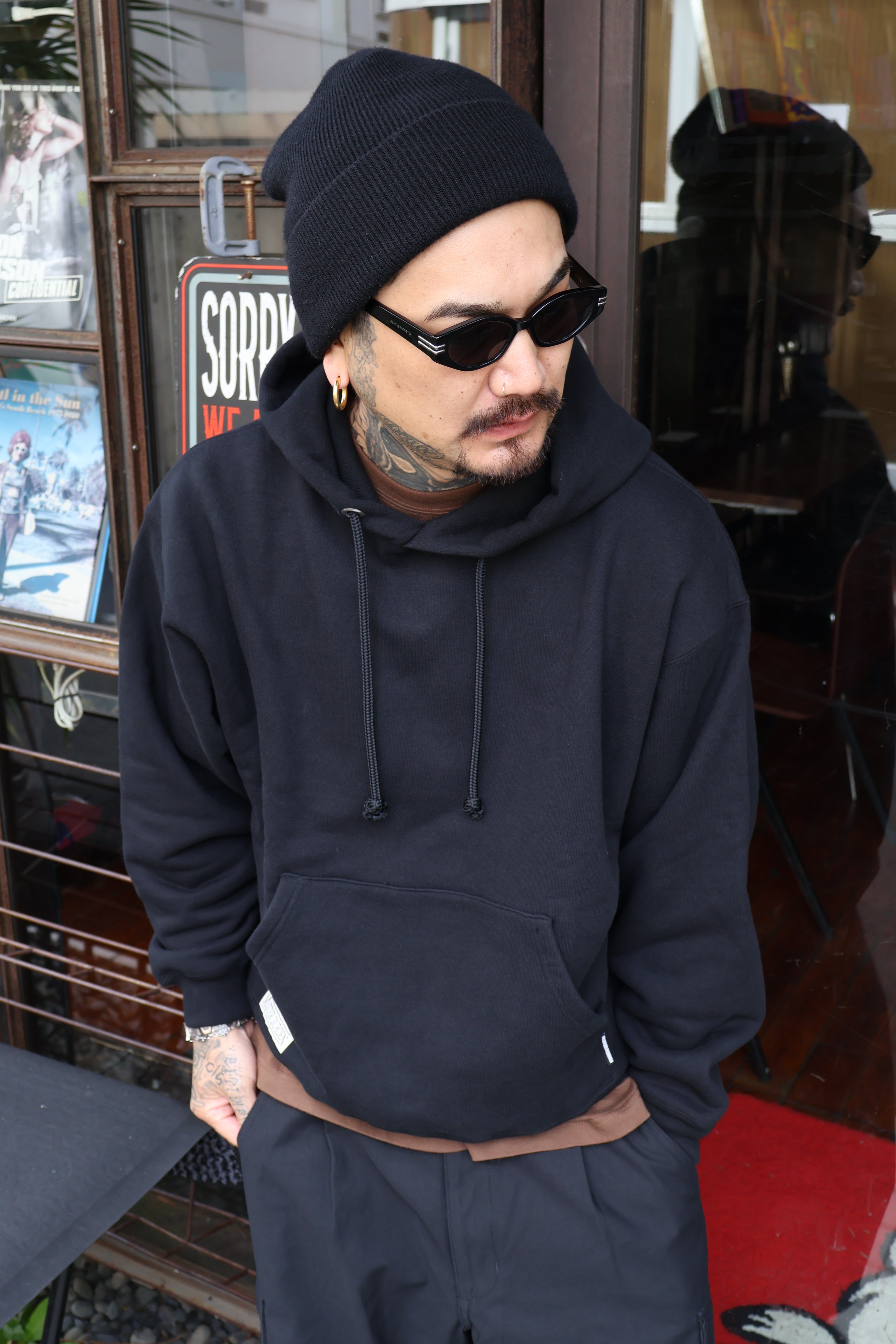 HEAVY HOODED SWEAT SHIRT LS