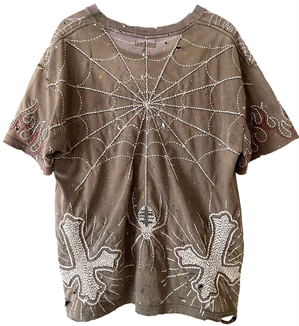【THE ONE】DISTRESSED HAND STITCH HEAVY TEE SS. LOGO-03
