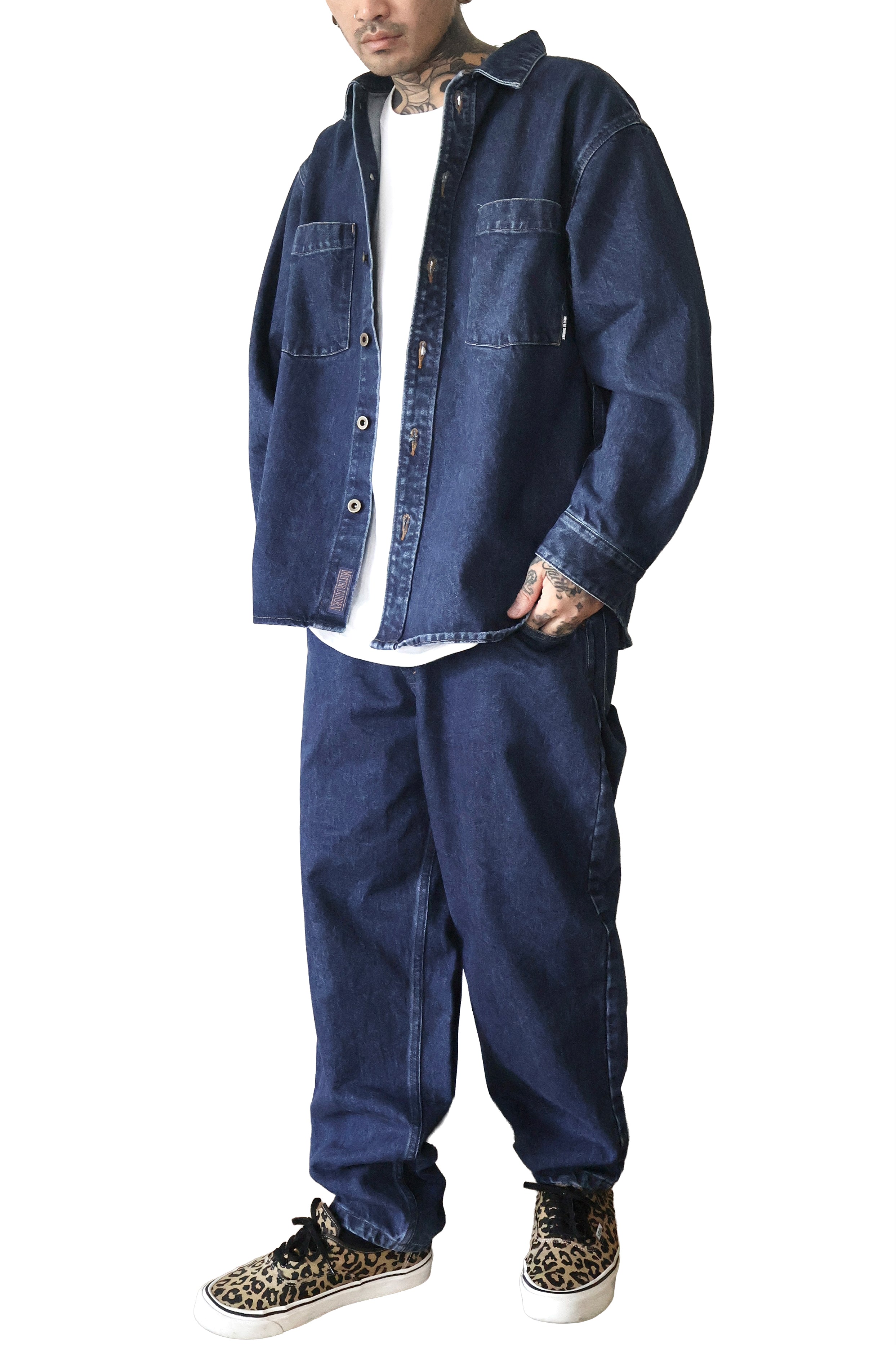 LOOSE DENIM PANTS. 14oz