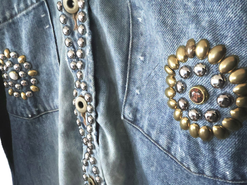 【THE ONE】STUDS HEAVY DENIM SHIRT LS. 14oz