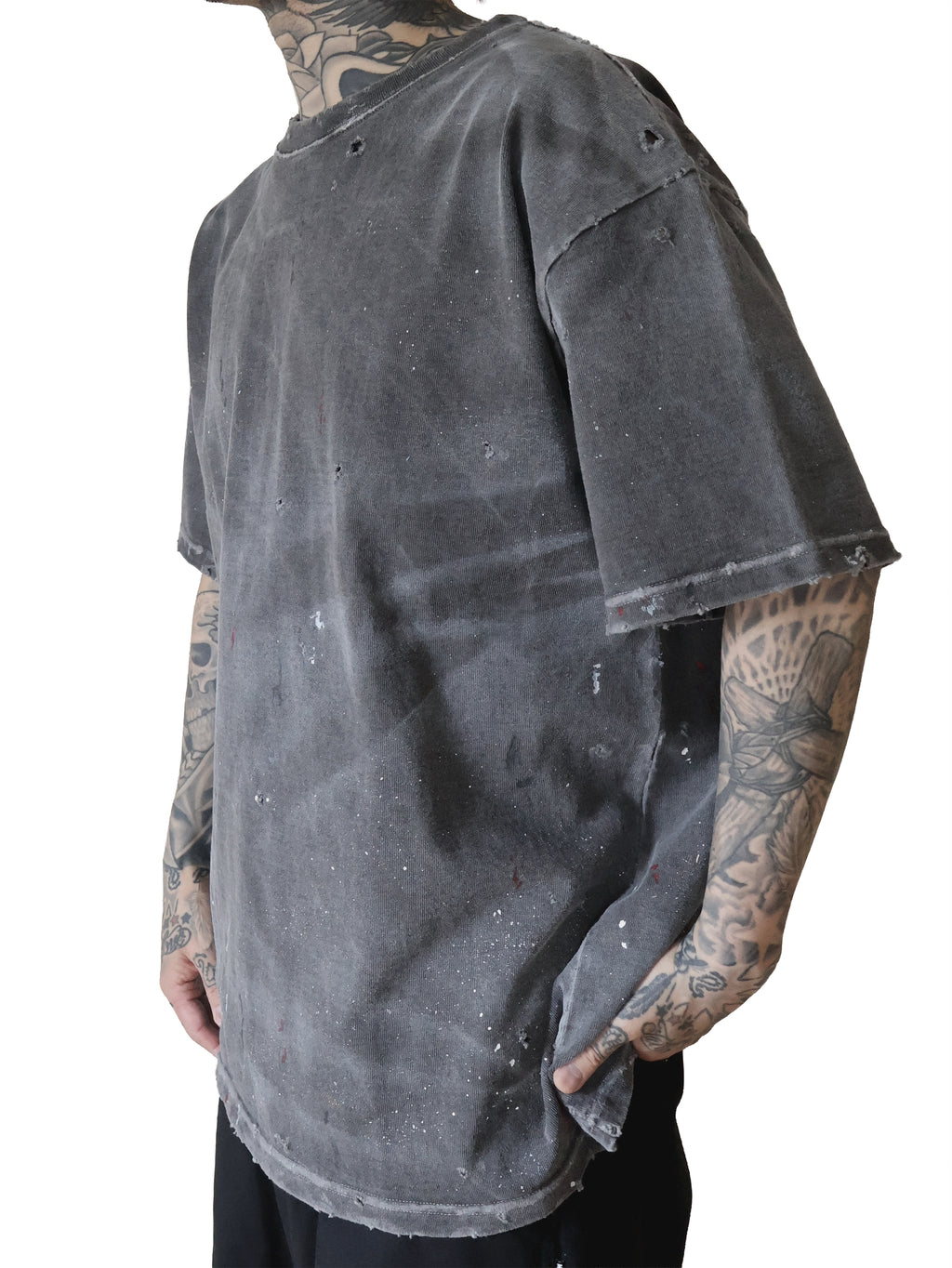 GARMENT DYE DAMAGE HEAVY TEE SS