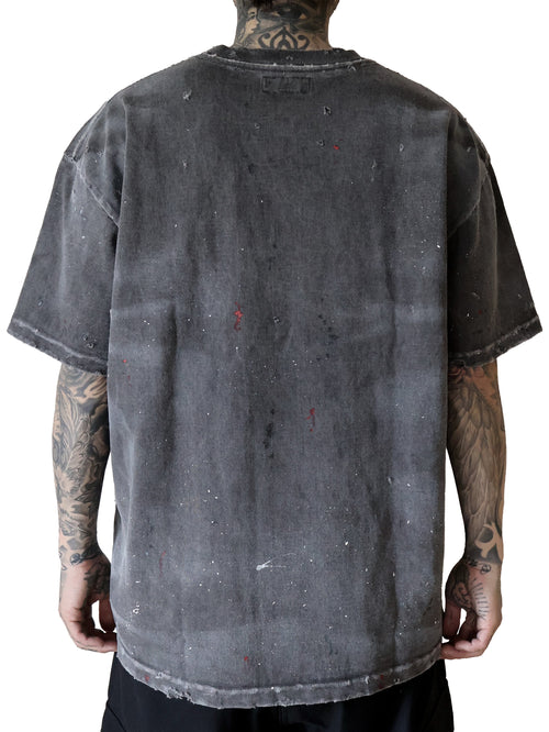 GARMENT DYE DAMAGE HEAVY TEE SS. LOGO-01