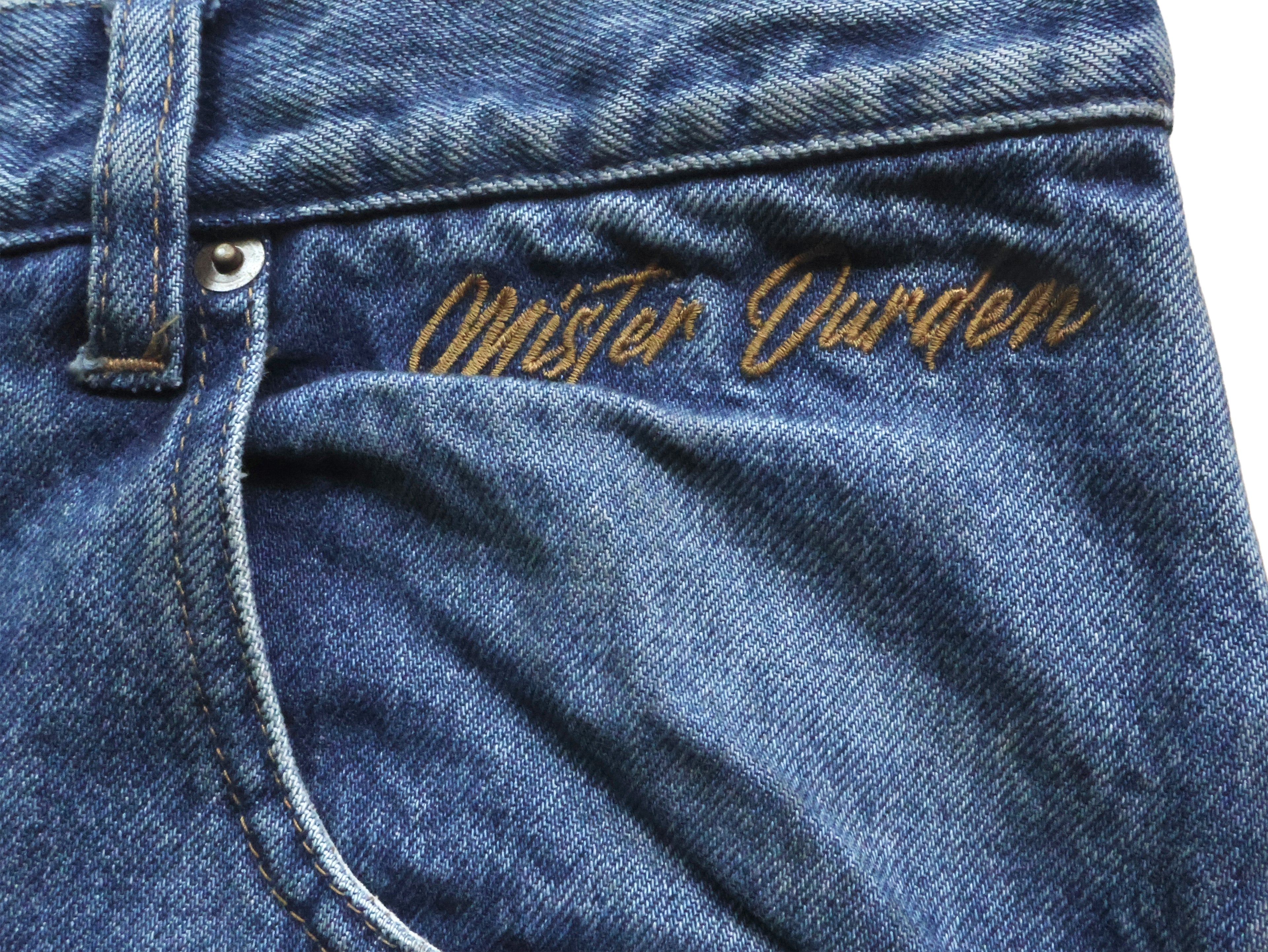 WORN LOOSE DENIM PANTS. 14oz