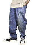 WORN LOOSE DENIM PANTS. 14oz