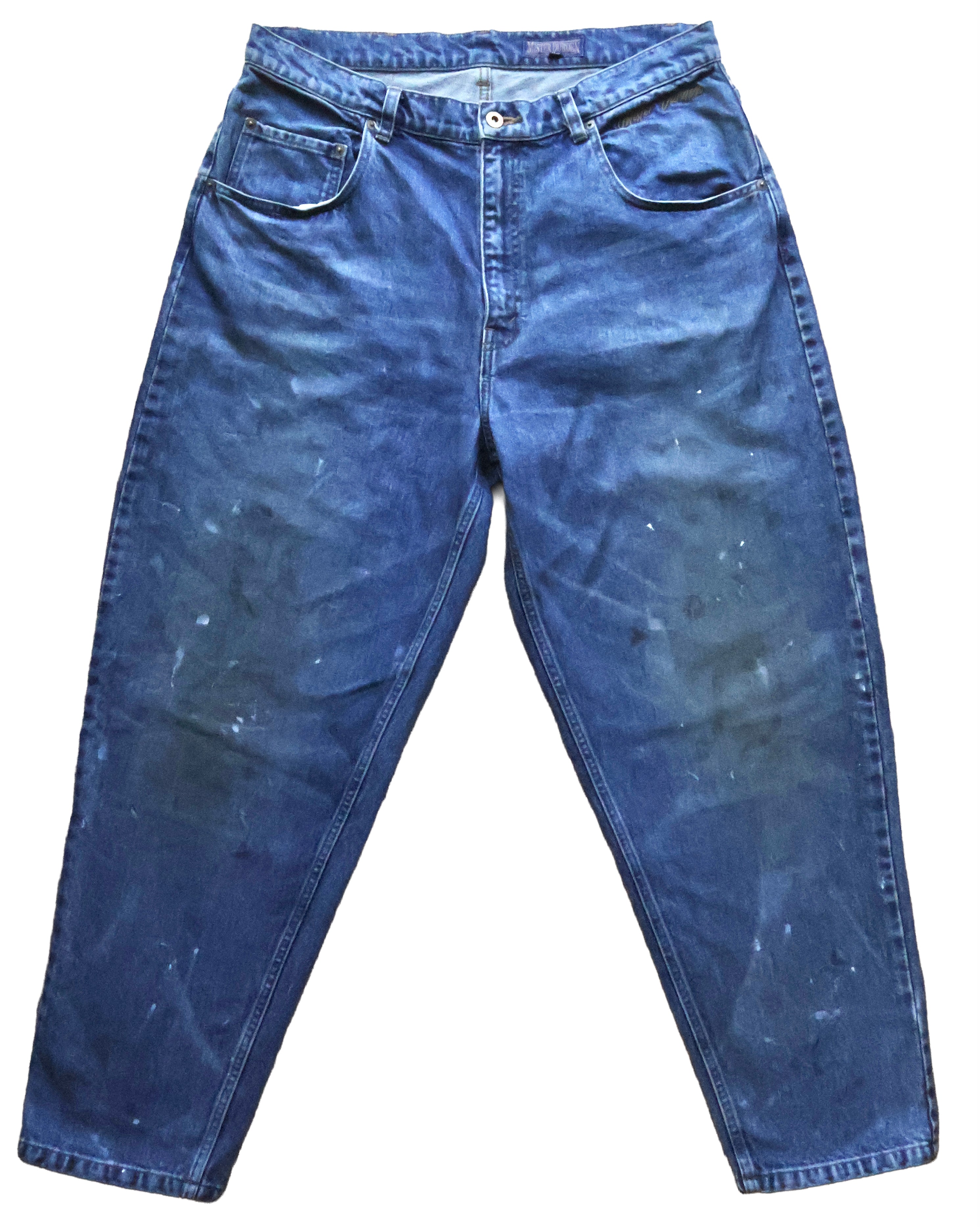 WORN LOOSE DENIM PANTS. 14oz