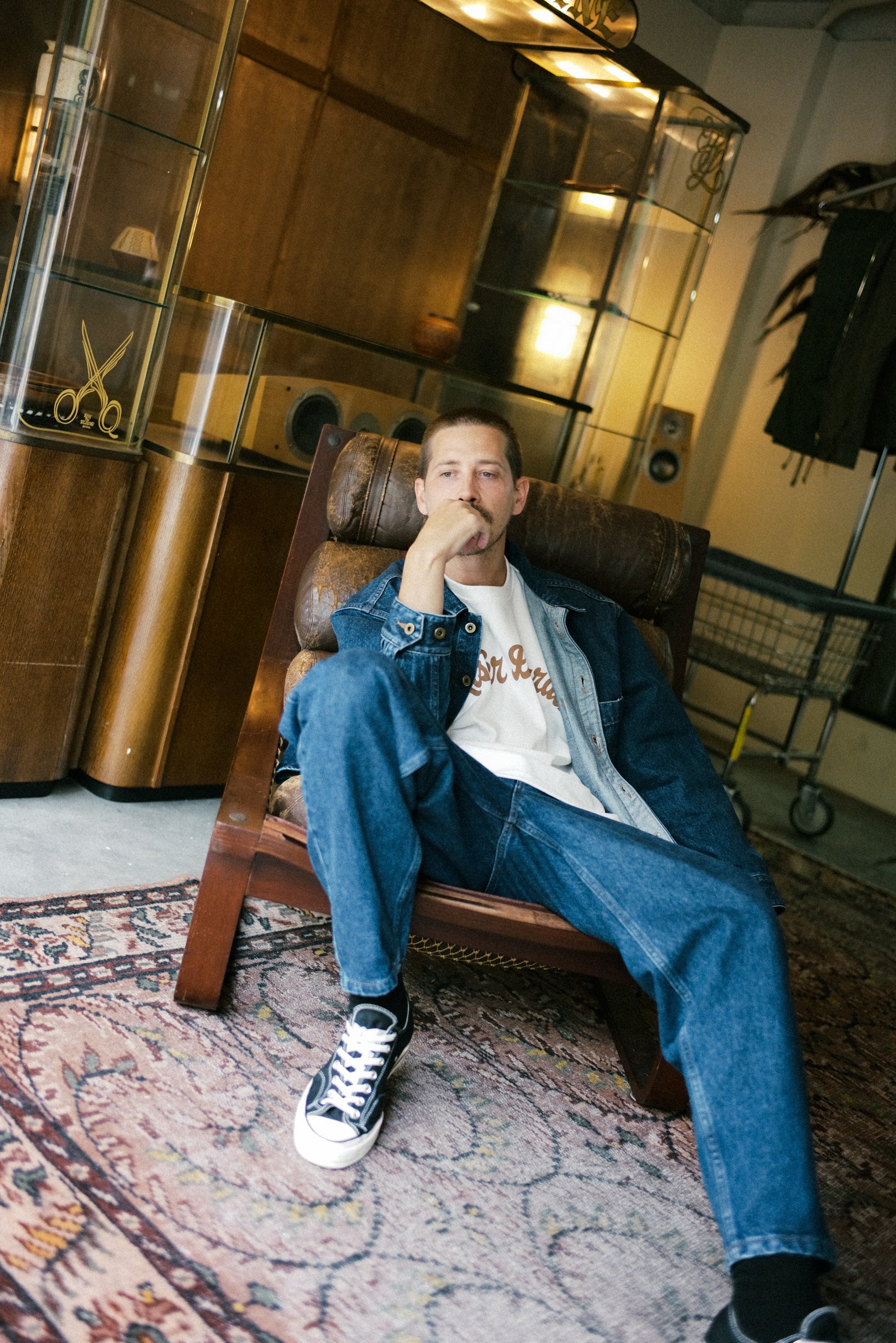 LOOSE DENIM PANTS. 14oz