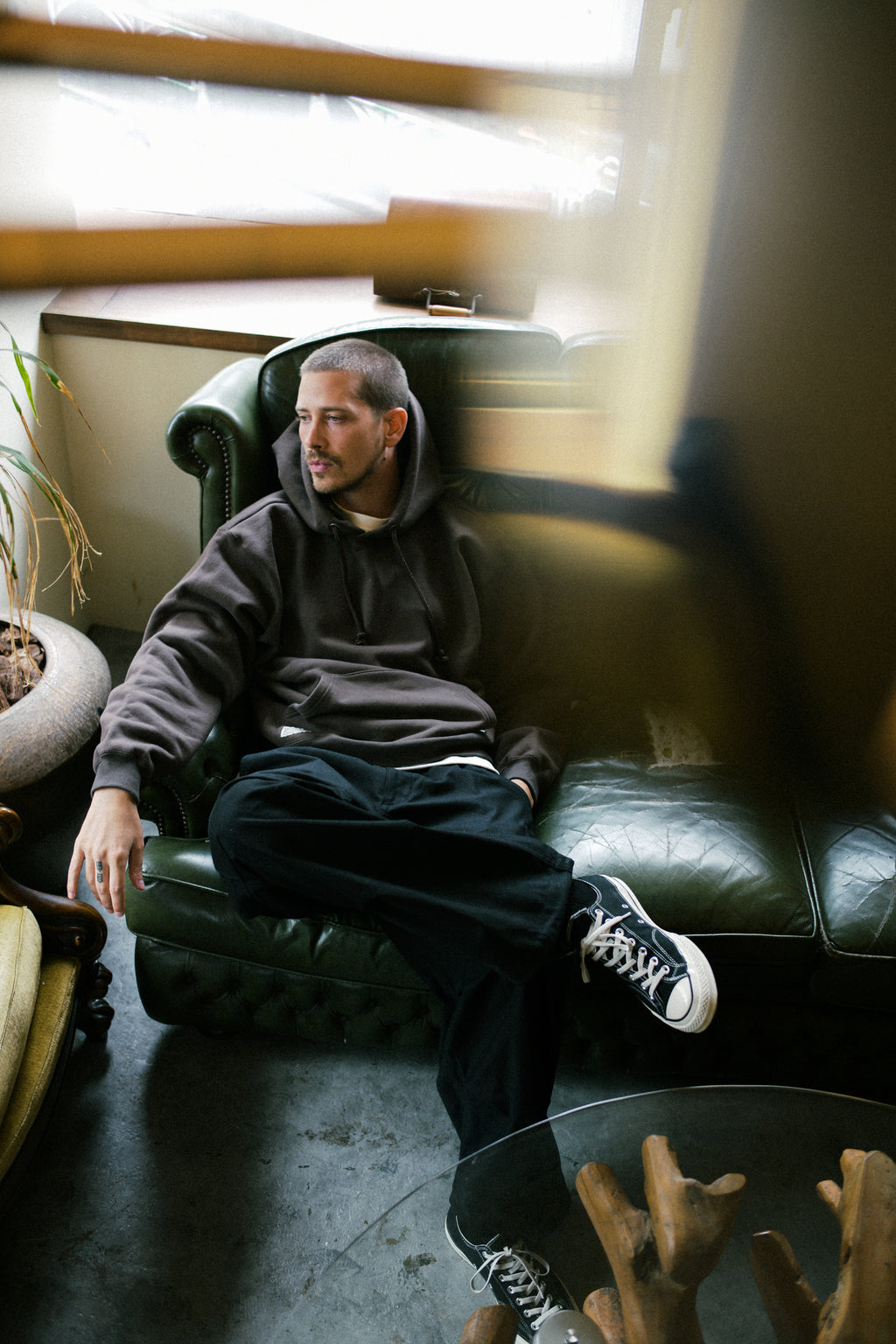 HEAVY HOODED SWEAT SHIRT LS